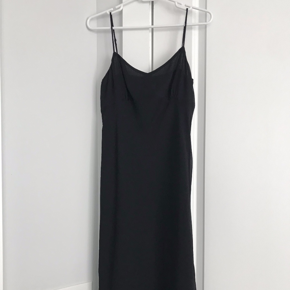 Black formal ruffle hem dress